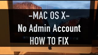 No Admin Account Fix Mac / Change Other User Passwords With New Account -Mac OS-