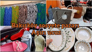 Bakırköy sosyete pazarı turu‼️herşey çok ucuz‼️ kıyafet alışverişi | ayakkabı alışverişi pazar turu