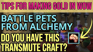Making Gold With Alchemy Transmuted Battle Pets | World Of Warcraft Gold Making Guide Shadowlands