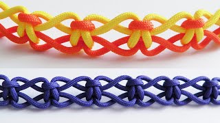 ８の字の模様がきれいなひもの編み方　平結び　パラコード　How to Tie a Switch Square Knot     Macrame