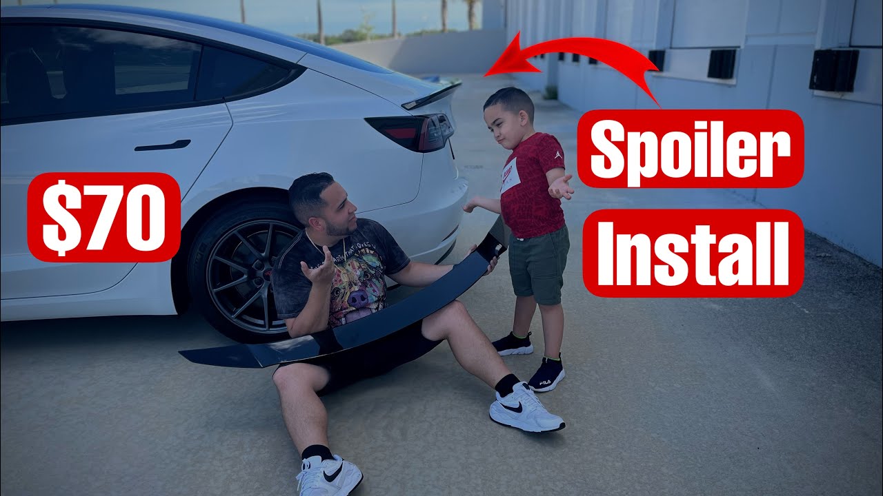 Tesla Model 3 Rear Spoiler Install ( 5 Minutes ) - YouTube