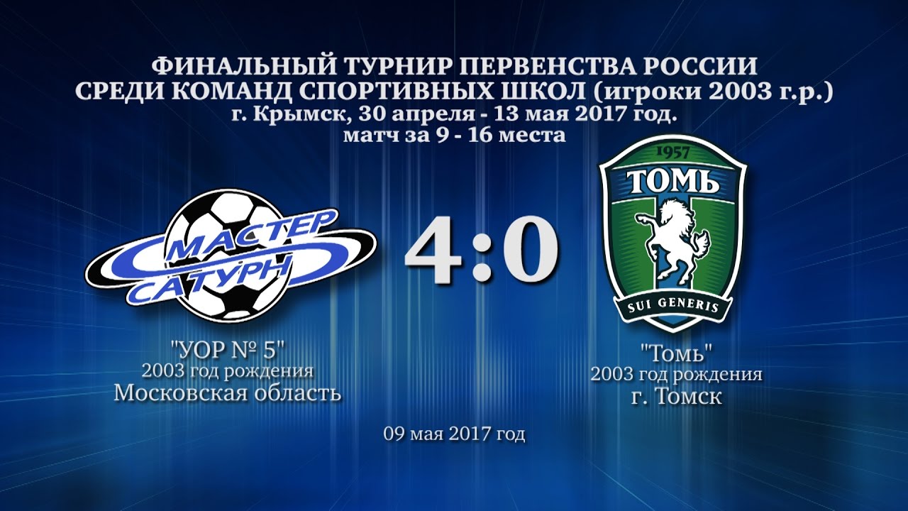 мастер сатурн фк Голы матча команды 2003 г.р. 09 мая 2017 год.