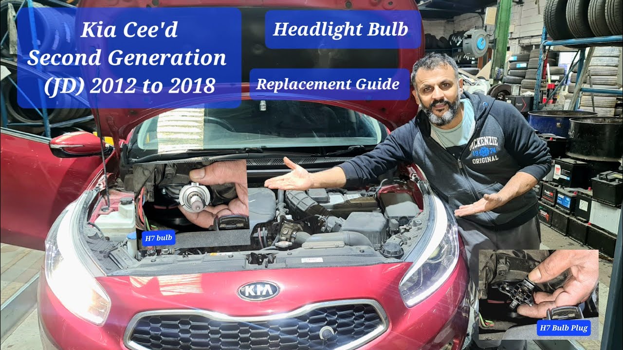 how to change left main dipped bulb on Kia Cee'd #headlight 