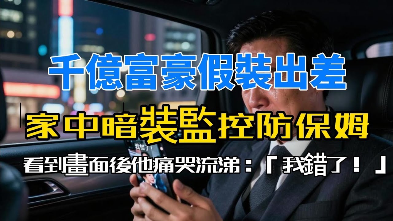 千億富豪假裝出差，家中暗裝監控防保姆，看到畫面後他痛哭流涕：「我錯了！」#故事頻道 #故事分享 #情感 #臺灣 #情感故事 #幸福人生