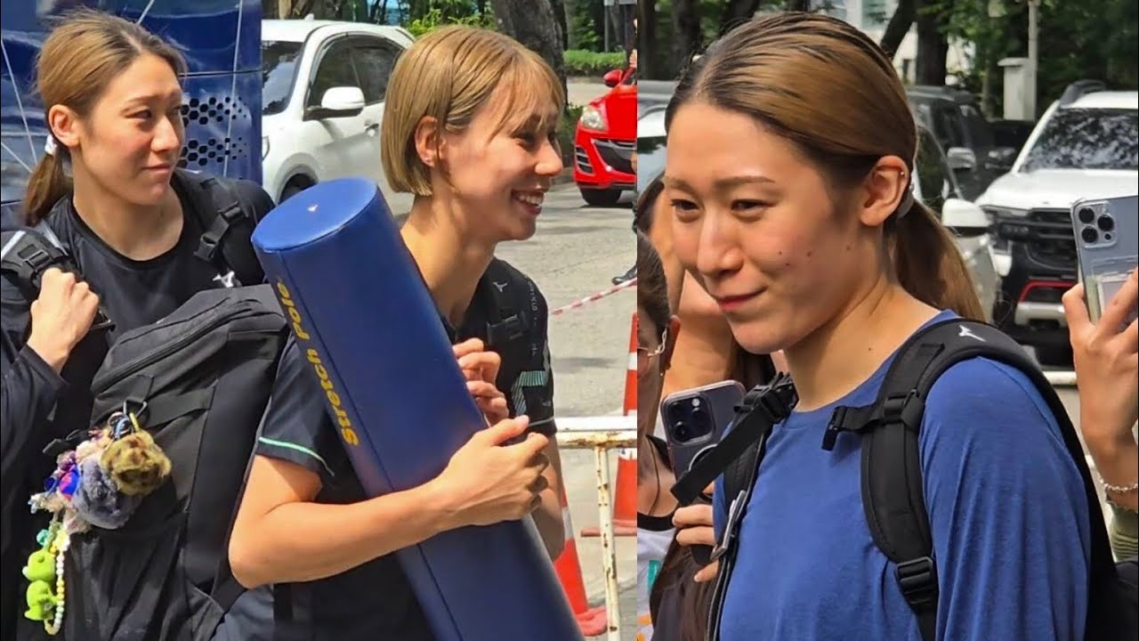 นักวอลเลย์บอลหญิงทีมชาติญี่ปุ่นเดินทางกลับที่พักหลังซ้อมเสร็จ 30/08/2025