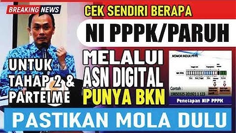 🔴 TAHAP 2, SILAKAN CEK NI PPPK, SYARAT CEK SK DI ASN DIGITAL