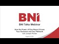 Bni talks how the power of one report grows your business and your network  with joseph poirier