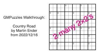 GMPuzzles - 2022/12/16 - Country Road by Martin Ender