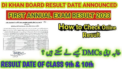 DI Khan Board result (2023) | Class 9th & 10th result 2023