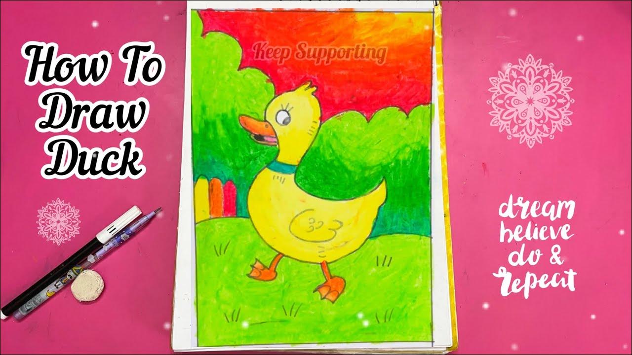 How To Draw Duck Easy Drawing For Kids Step By Step Tutorial For