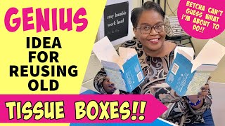 KLEENEX BOX UPCYCLE/clever way to reuse tissue boxes/GENIUS DESIGN!