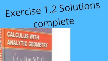 Solution Set of 1.2 Exercise, Calculus with Analytical Geometry