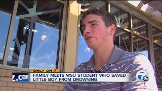 Family reunites with hero who saved toddler from drowning