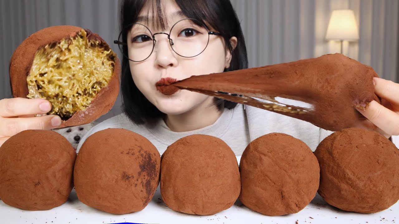 Шоколадный десерт Дубайское жевательное печенье 🍫Mukbang ASMR