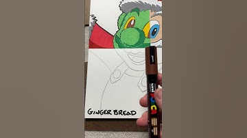 One Drawing, Four Styles 🎄 Christmas Version! Part 3 -  Gingerbread Effect #shorts