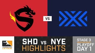 HIGHLIGHTS Shanghai Dragons vs. New York Excelsior | Stage 3 | Playoffs | Day 1 | Overwatch League