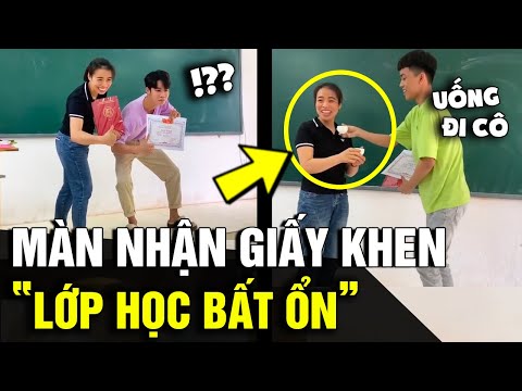 Video Xuất hiện lớp học có màn 'NHẬN GIẤY KHEN' bá đạo khiến... - YouTube