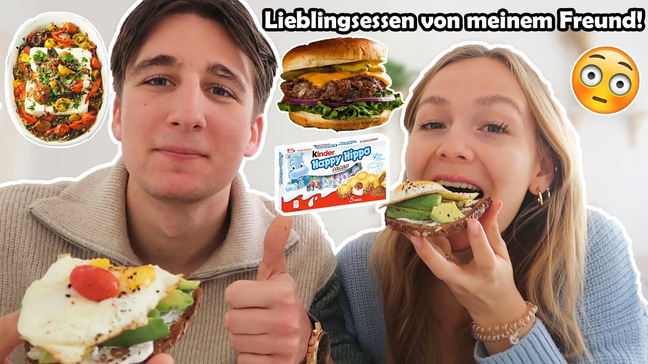 24H NUR DAS LIEBLINGSESSEN VON MEINEM FREUND ESSEN🧀🍔