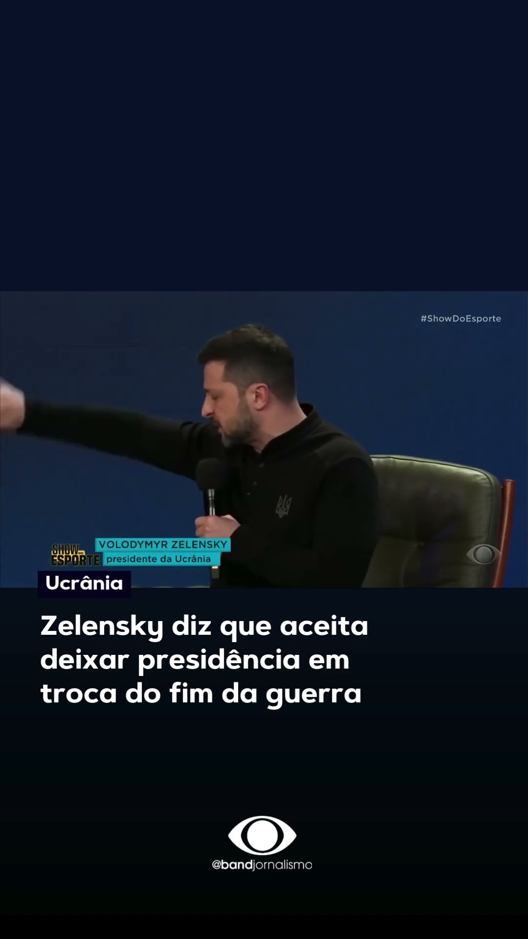 Zelensky diz que aceita deixar presidência da Ucrânia em troca do fim da guerra