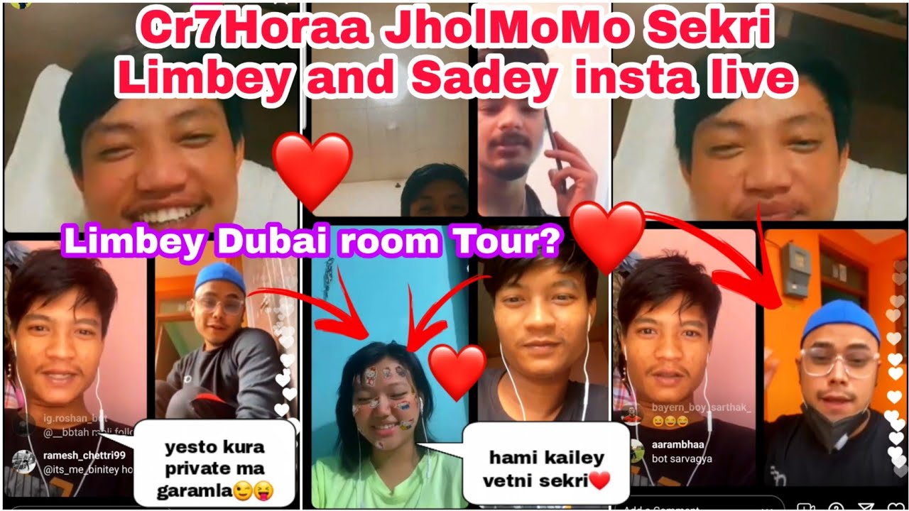 Cr7Horaa ,JholMoMo ,Sekri ,Limbey and Sadey Insta live for the first time ||sagarchhetriyt