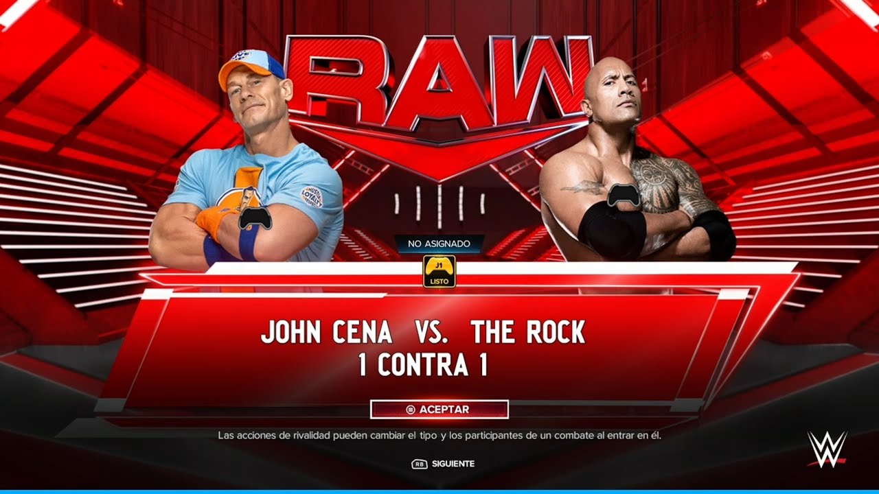 WWE 2K24 - John Cena VS The Rock - RAW | Universo Año 3 - YouTube