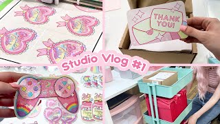 Sticker Shop Restock, Packaging Orders and Sunday Cleaning! | Studio Vlog #1