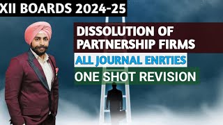 Dissolution all journal entries class 12 | Dissolution of partnership firms | One shot revision