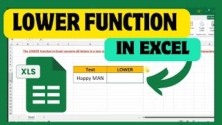 How To Use Lower Function In Excel