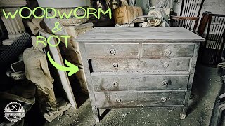 The Most DAMAGED and ROTTEN Dresser I've ever seen! Can I restore it?