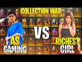 As Gaming Vs Richest Girl Collection War 😍 Free Fire Best Collection War - Garena Free Fire