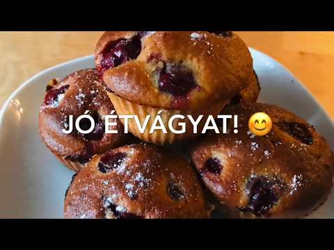 Meggyes muffin recept