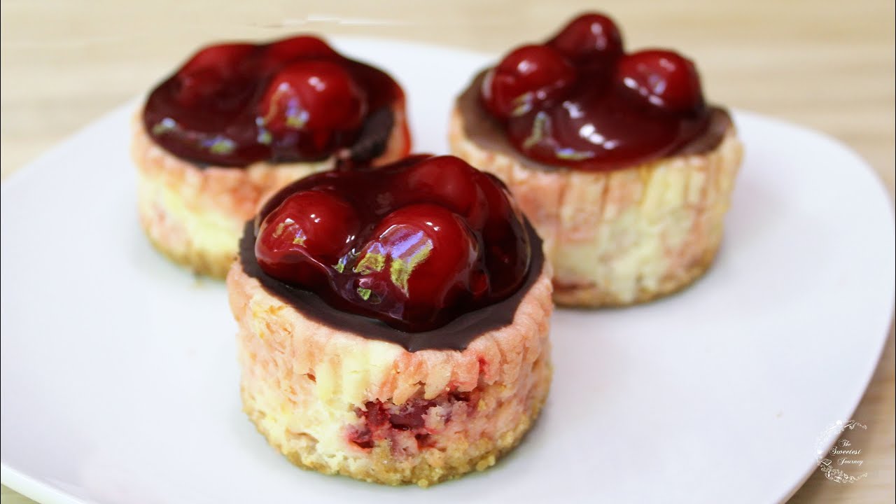 Cherry Chocolate Mini Cheesecakes Recipe | The Sweetest Journey