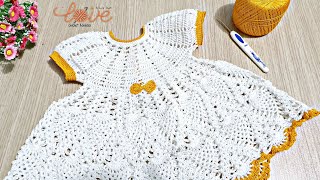 فستان كروشيه بناتي صيفى جميل وسهل لجميع الأعمار لصيف2021 للمبتدئين crochet dress|