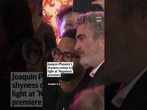 Joaquin Phoenix’s shyness comes to light at ‘Napoleon’ premiere