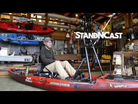 Yak Gear's Stand N Cast Kayak Standing Bar - YouTube