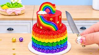 Mini Rainbow Buttercream Cake Recipe Ideas Miniature Rainbow Chocolate Cake Decorating & DIY