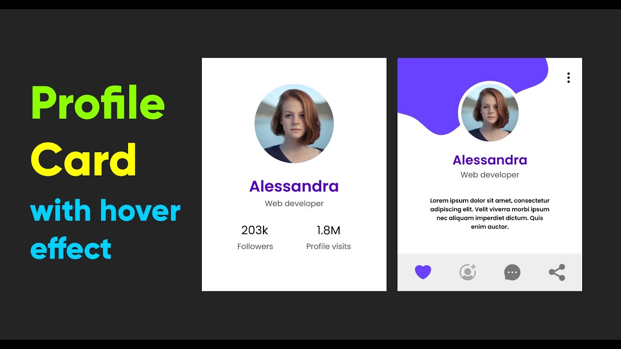 Awesome PROFILE CARD using HTML & CSS | #1 - YouTube
