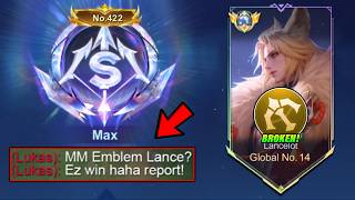 WHEN GLOBAL LANCELOT ABUSE THIS NEW ILLEGAL EMBLEM IN RANK!! 😱 (ROAD TO GLOBAL DAY 3!!) - MLBB screenshot 1