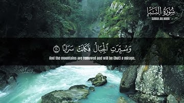 Surah An-Naba (سورة النبأ) Full | Arabic Text with Nature Background & English Translation