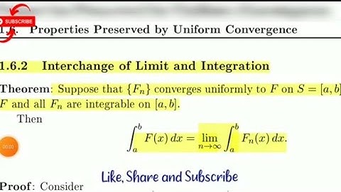 Interchange of Limit and Integration||Topic 11|MTH631|| Real Analysis 2