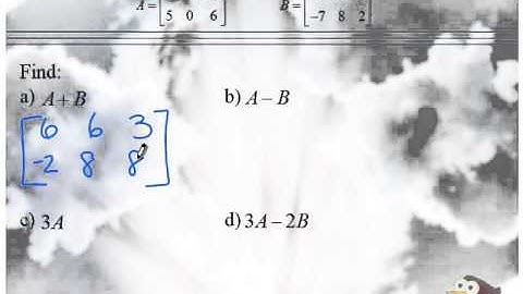 Matrix Addition, Subtraction, and Scalar Multiplication