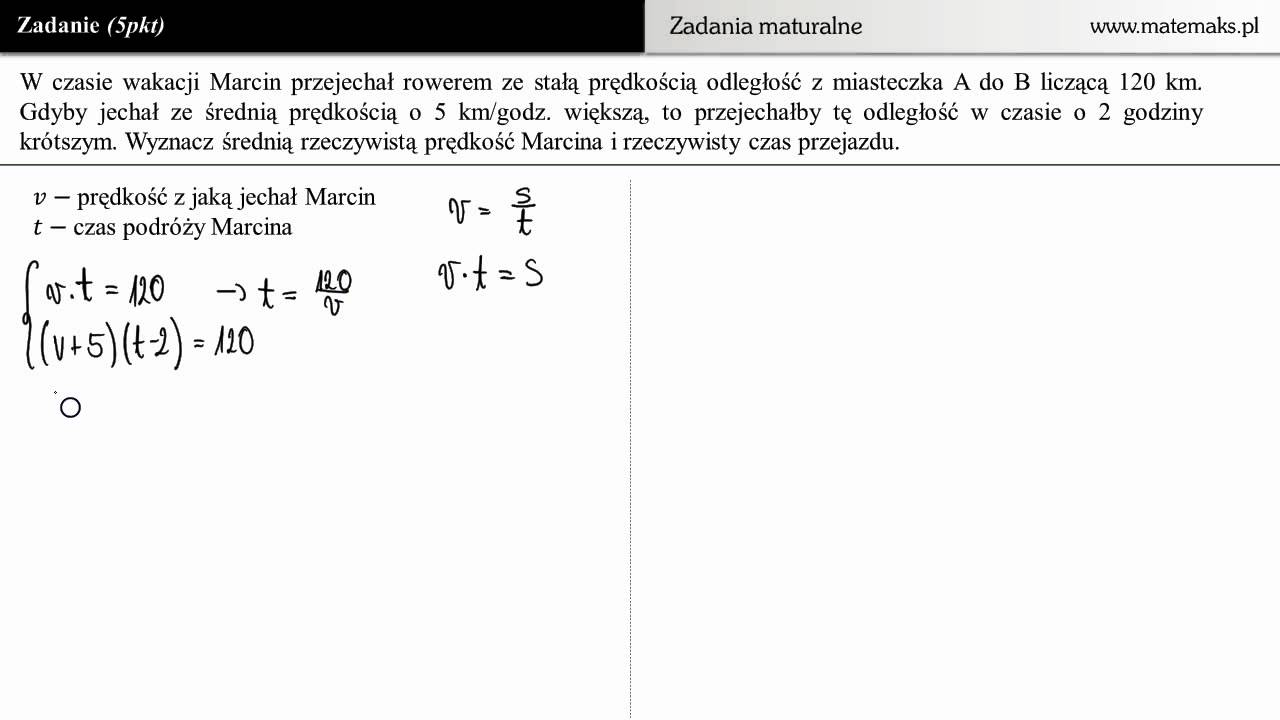 Zadanie Maturalne (5Pkt) - Miasta A I B (Prędkości) - Youtube