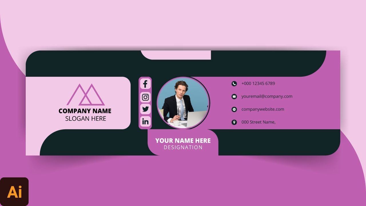 How To Create Email Signature In Illustrator Email Signature Footer