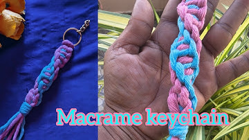 Diy Macrame Spiral keychain tutorial 🧬DNA pattern | Easy steps for beginners #macramekeychain #diy 