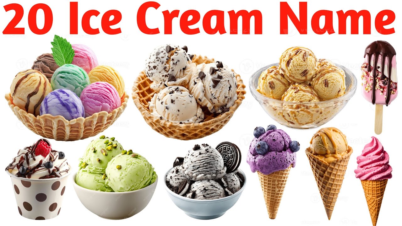 20 Ice Cream Names in English for Kids | Learn Ice Cream Flavors ...