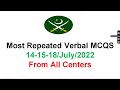 LCC-21 Most repeated Verbal MCQs  | most repeated verbal MCQS from All centers | 14-15-18/JULY/2022