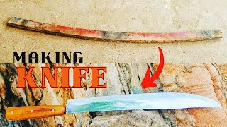 Making A Sharp KNIFE out of Old Blade Of Crusher Machine