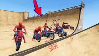 قفزات مجنونة دباب سبايدرمان قراند 5 GTA V Spiderman Bike Jumps/fails