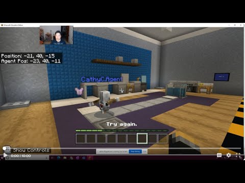 Minecraft EE- Python Walkthrough, Lesson 5- Loops Code the Agent ...