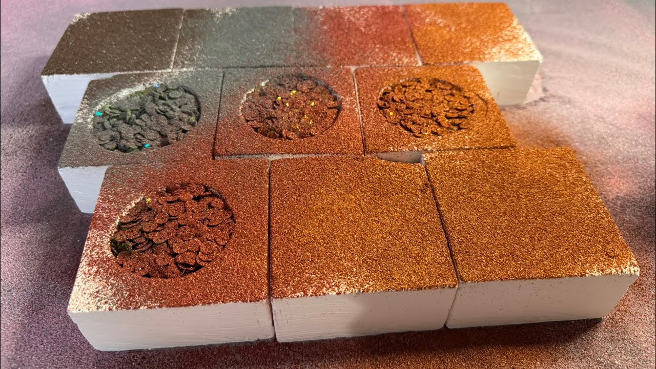 Happy birthday @Yessir_shine Fresh Powder-Dusted Chalk & Sequin Bombs ASMR | Bronze powder and soft 